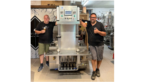 Semi-auto beer keg washer machine double heads with 3 water tanks