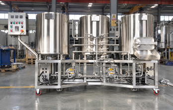 100L Beer Brewing System Electric Heated Brewhouse 3 Vessel
